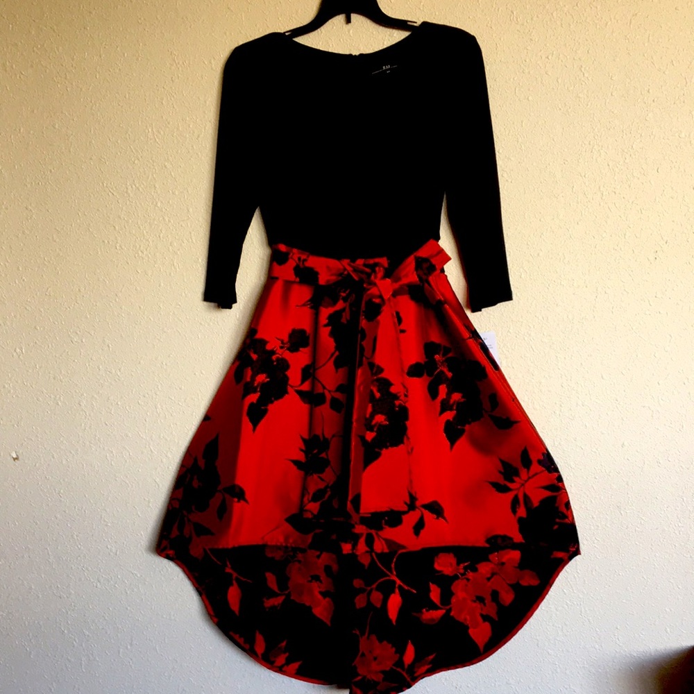 Beautiful Red and Black high low dress